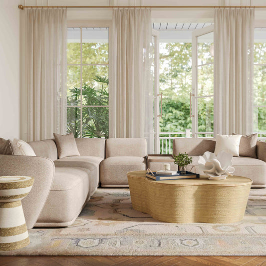 Sylvie 6-Piece Cream Performance Boucle Large Sectional