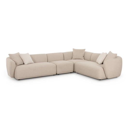 Sylvie 4-Piece Cream Performance Boucle Sectional