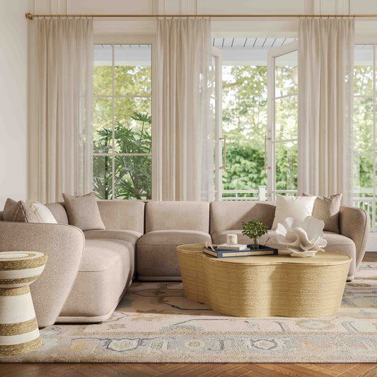 Sylvie 4-Piece Cream Performance Boucle Sectional