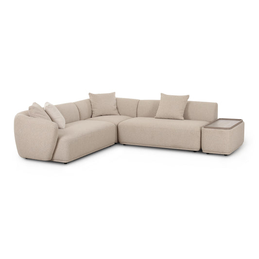 Sylvie 4-Piece Cream Performance Boucle Chaise Sectional