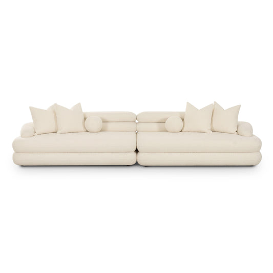 Lulu 141" Cream Performance Boucle Sofa