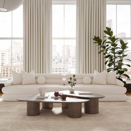 Lulu 141" Cream Performance Boucle Sofa