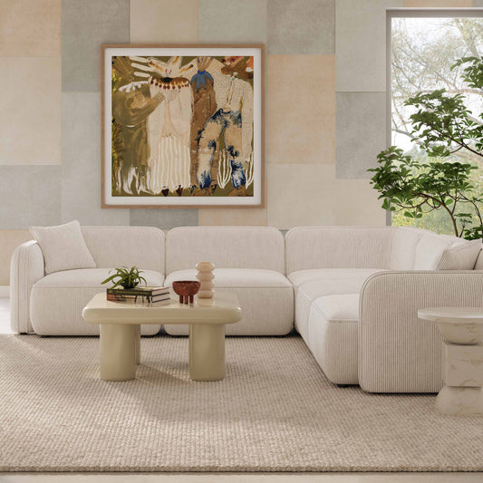 Travie 5-Piece Performance Corduroy Velvet Modular L-Sectional