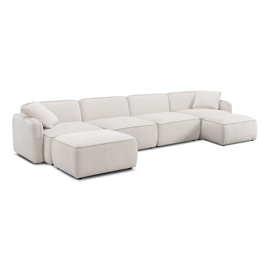 Travie 6-Piece Performance Corduroy Velvet  Modular U-Sectional