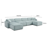 Travie 6-Piece Performance Corduroy Velvet  Modular U-Sectional