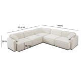 Travie 5-Piece Sand Upcycled Performance Linen Modular L-Sectional