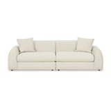 Kourtney 100" Cream Performance Faux Mohair Sofa