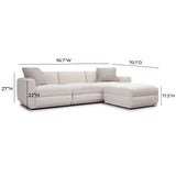 Perry 4-Piece Cream Performance Chenille Modular Sectional