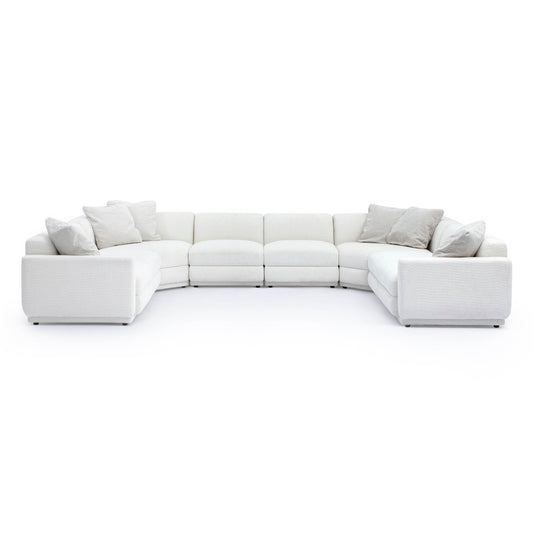 Perry 8-Piece Cream Performance Chenille Modular Large U-Sectional