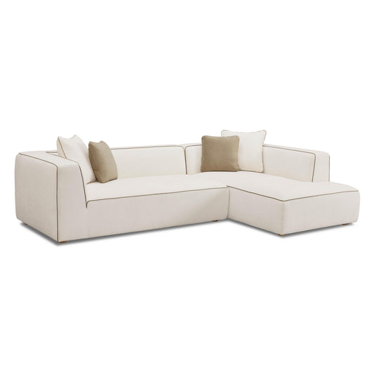 Tristine 2-Piece Cream Contract-Grade Linen L-Shaped Sectional