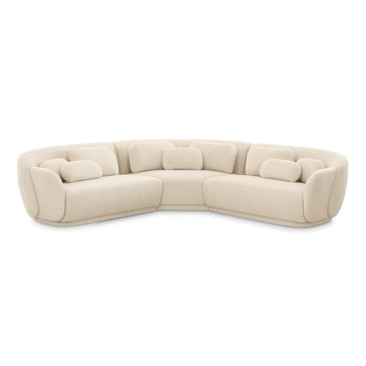 Misty 3-Piece Cream Performance Boucle Modular L-Sectional
