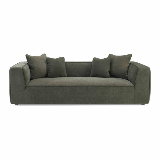 Tristine 96" Olive Green Upcycled Performance Basketweave Sofa