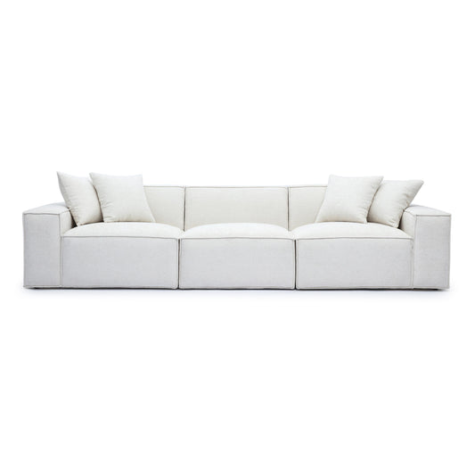 Mindy 115" Performance Chenille Basketweave Modular Sofa