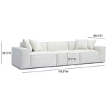 Mindy 115" Performance Chenille Basketweave Modular Sofa