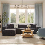 Mindy Performance Chenille Basketweave Ottoman
