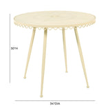 Erica 34" Wrought Iron Outdoor Round Cafe Table