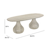 Smooch 87" Concrete Indoor/Outdoor Dining Table