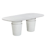 Margot 83" Light Grey Faux Plaster Indoor/Outdoor Concrete Oval Dining Table