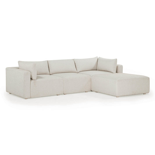 Hangover 4-Piece Cream Performance Fabric Outdoor Modular Sectional