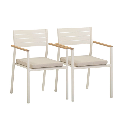 Sardinia Cream Performance Fabric Outdoor Dining Chair - Set of 2