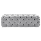 Kaylee 49" Performance Velvet Tufted Jumbo Ottoman