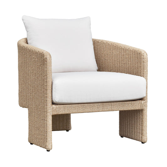 Alexa Rattan Performance Fabric Outdoor Accent Chair