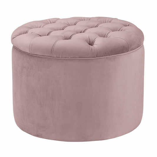 Queen Performance Velvet Round Storage Ottoman