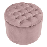 Queen Performance Velvet Round Storage Ottoman