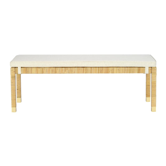 Amara Cream Contract-Grade Linen Bench