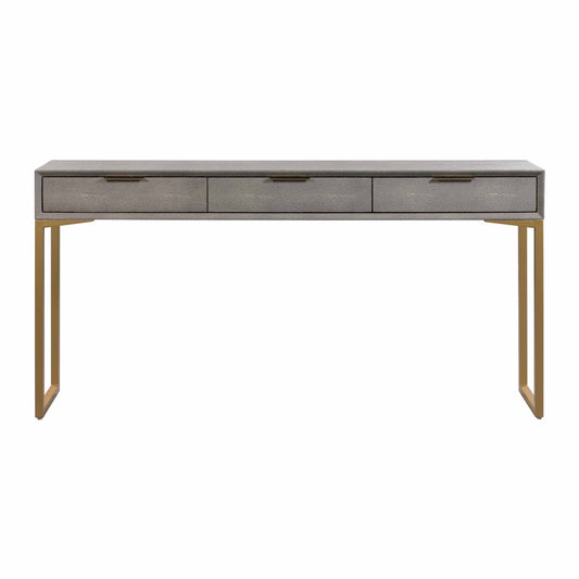 Pesce 59" Faux Shagreen 3-Drawer Console Table