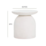 Aloe White Indoor/Outdoor Concrete Side Table