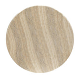 Patrizia 36" Faux Travertine Concrete Indoor / Outdoor Round Coffee Table