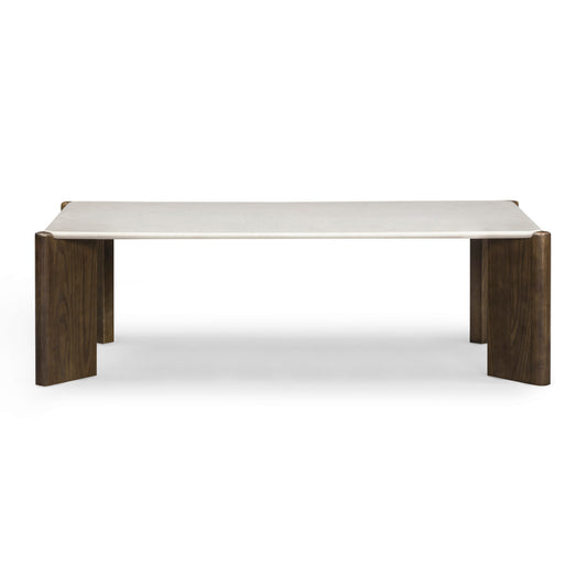 Restis 52" Cream Quartz Rectangular Coffee Table
