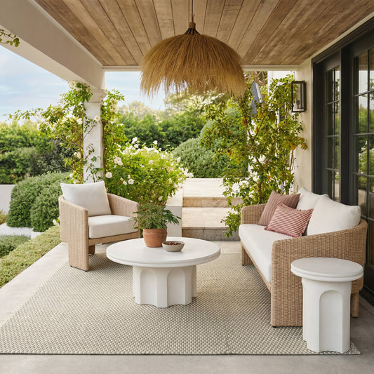 Cassandra Ivory Indoor/Outdoor Concrete Side Table