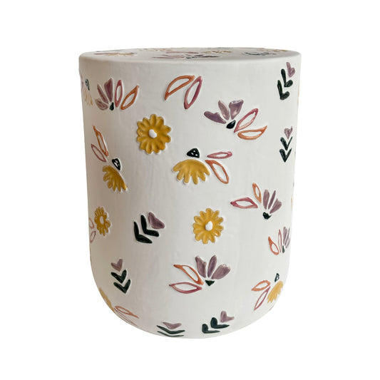 Ceramic Hand-Painted Floral Indoor/Outdoor Table