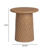 Hessa Indoor/Outdoor Concrete Chiseled Side Table