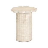 Blossom Washed Faux Travertine Indoor/Outdoor Concrete Side Table