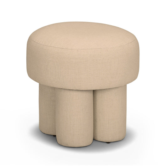 Masha Yellow Gingham Performance Linen Accent Stool