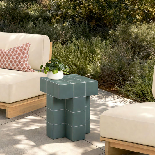 Alma Tile Concrete Indoor/Outdoor Side Table