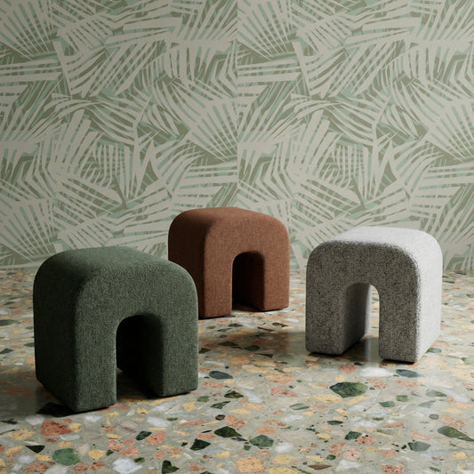 Desi Woven Performance Fabric Ottoman