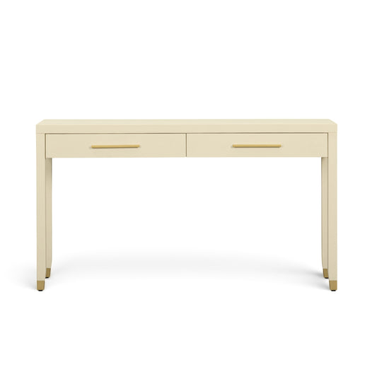 Dani 54" Cream Faux Shagreen 2-Drawer Console Table