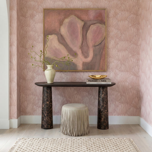 Braya 50" Faux Emperador Marble Console Table