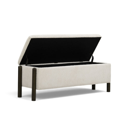 Abby 52" Nubby Fabric Storage Bench