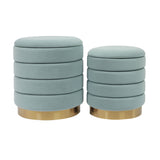 Saturn Velvet Storage Ottomans - Set of 2