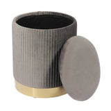 Zoe Performance Velvet Storage Ottoman