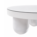 Jasper 33" White Glossy Round Coffee Table