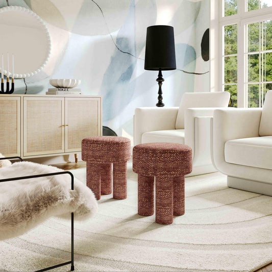 Claire Nubby Performance Fabric Accent Stool