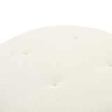 Fickle Cream Performance Boucle Swivel Ottoman