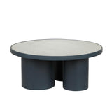 Nautilus 36" Antique Silver Mirrored Round Coffee Table