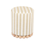 Dex Striped Linen Ottoman